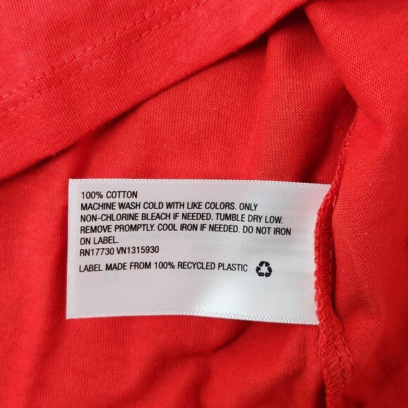 3/$20 Wild Fable T-Shirt Womens S Red Long-Sleeve Cropped Solid Crop Top Cotton - Picture 6 of 10